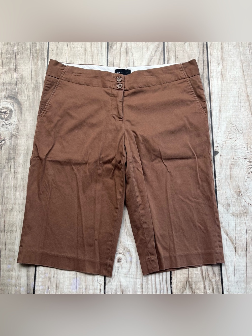 The Limited Brown Cassidy Fit Bermuda Shorts 10 Spandex Summer Vacation Granola